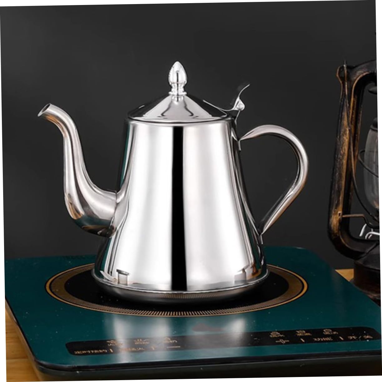 Schwanenhalskessel aus Edelstahl Kaffeekännchen mit Langem Ausguss Wasserkocher für Büro und Zuhause Teekanne mit Hitzebeständigem Griff Praktisches Kaffeezubehör