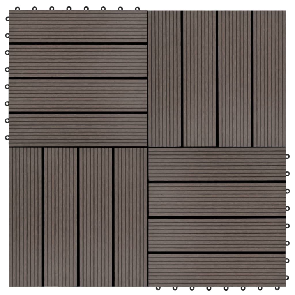 vidaXL 11 Piastrelle per Terrazza WPC Marrone Scuro Pavimento Patio