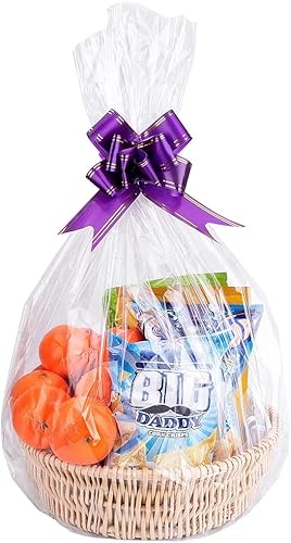 Awpeye Bolsas de celofán de 18 x 24 pulgadas, paquete de 25 bolsas de regalo de celofán, bolsas transparentes anchas de celofán para tazas, botellas