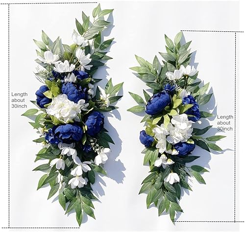 Miniatura 4 de Flores de arco de boda 2 piezas de hojas de eucalipto guirnaldas florales de peonía flores artificiales para cortinas traslúcidas silla de boda