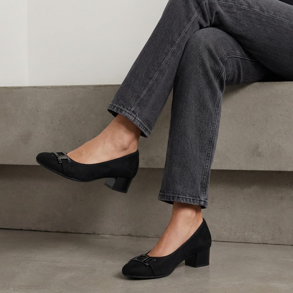 Jana Damen Pumps Kleiner Absatz Vegan