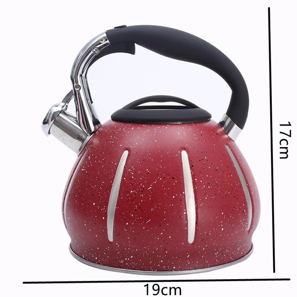 Pfeifender Teekessel aus Edelstahl, Vintage, 3 l, Kaffeekanne mit Griff, für Zuhause und Restaurant