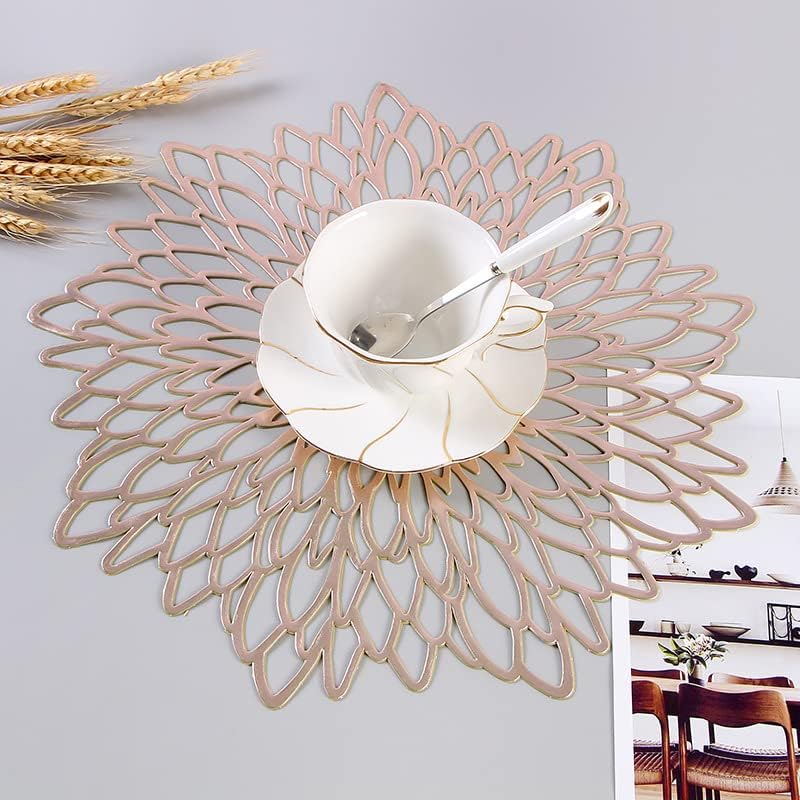 Miniatura 4 de 6 manteles individuales de vinilo antideslizante de 15 pulgadas (bronce-A, 6)