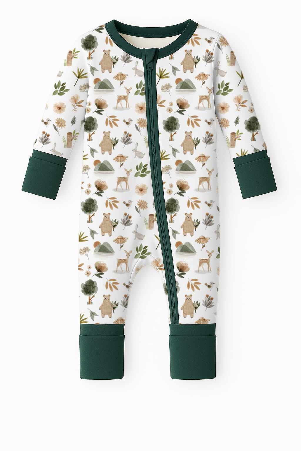 ITSY BITSY BOUTIQUE Viscose Bamboo Baby Pajamas - Zipper Baby Sleeper - Boys and Girls Footie Longsleeve - Grow with Me, Soft Convertible Gripped Footed Sleeper with 2-Way Zipper