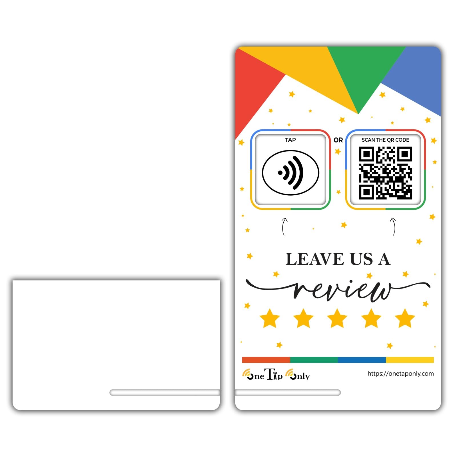 Supporti per recensioni Google Tap (confezione da 3) di TapFive - Tocca per recensioni istantanee - Compatibile con tutti i telefoni - Smart Tap riutilizzabile NFC e QR - Aumenta le recensioni azienda