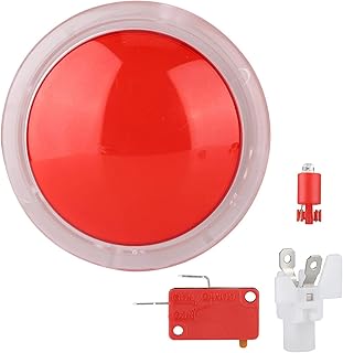 Arcade Push Buttons, 100MM LED Light Lamp Button Big Round Arcade Video Game Push Buttons Video Game Player Push Button Switch for Arcade Machine Games with Strong Wear Resistance(red)