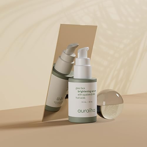 Miniatura 7 de Auraiha Glass Face Brightening Serum - Con escualano y ácidos frutales AHA - Adecuado para pieles sensibles - Vegano, libre de crueldad, sostenible