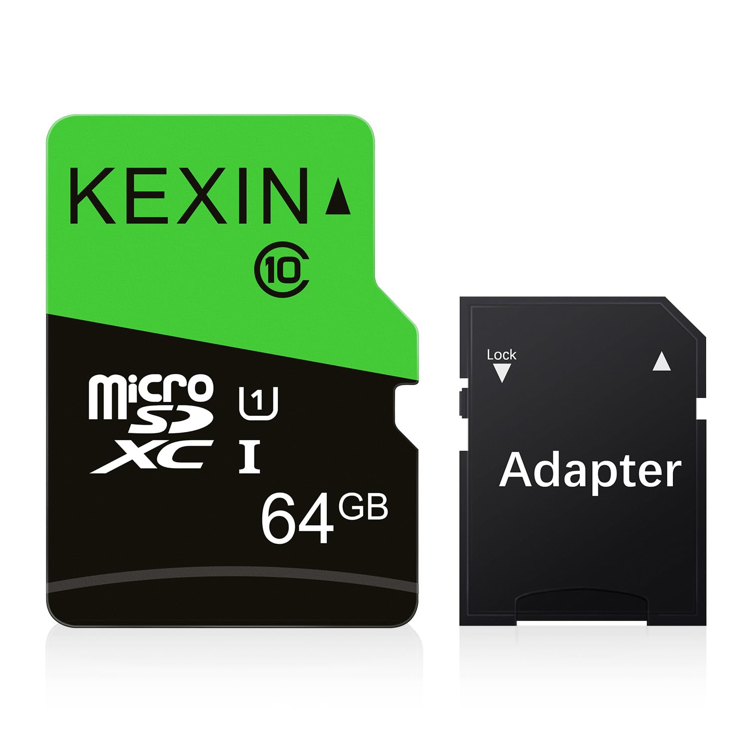 KEXIN 64GB Micro SD Card with SD Adapter, microSDXC UHS-I C10 U1 Memory Card, 80MB/s Read 12MB/s Write, Full HD High Speed TF Card for Smartphone, Tablet, Action Camera, Drone, Game Console (1 Pack)