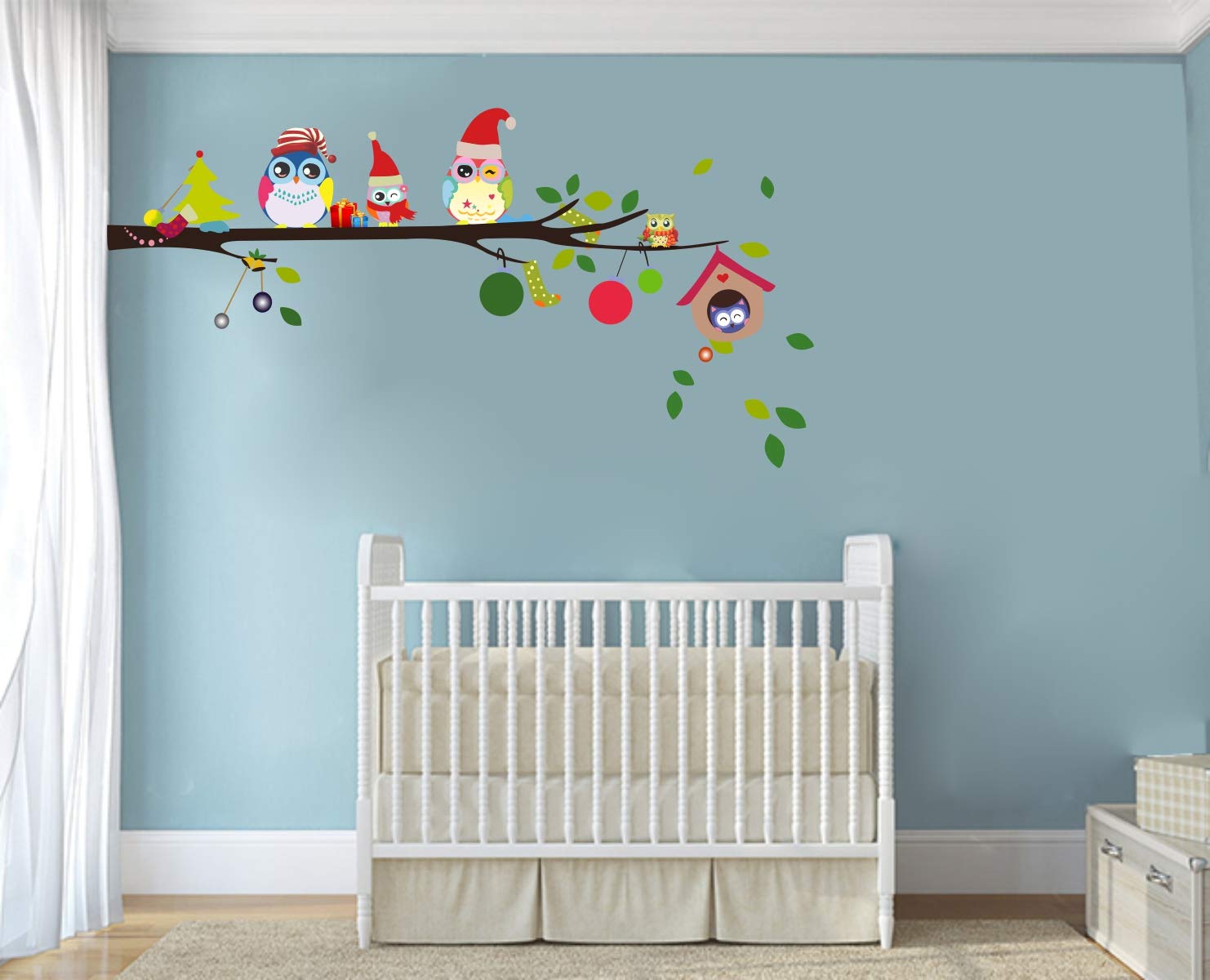 Sticker Studio PVC Vinyl Christmas Celebrated Owl Birds on Branch Tree 3D Big Size Wall Sticker Decal for Home Decoration Bedroom Living Room, Size: 58 CM X 50 CM, Multicolor, Pack of 1 (B0CJ2NGNGS) Amazon Price History, Amazon Price Tracker