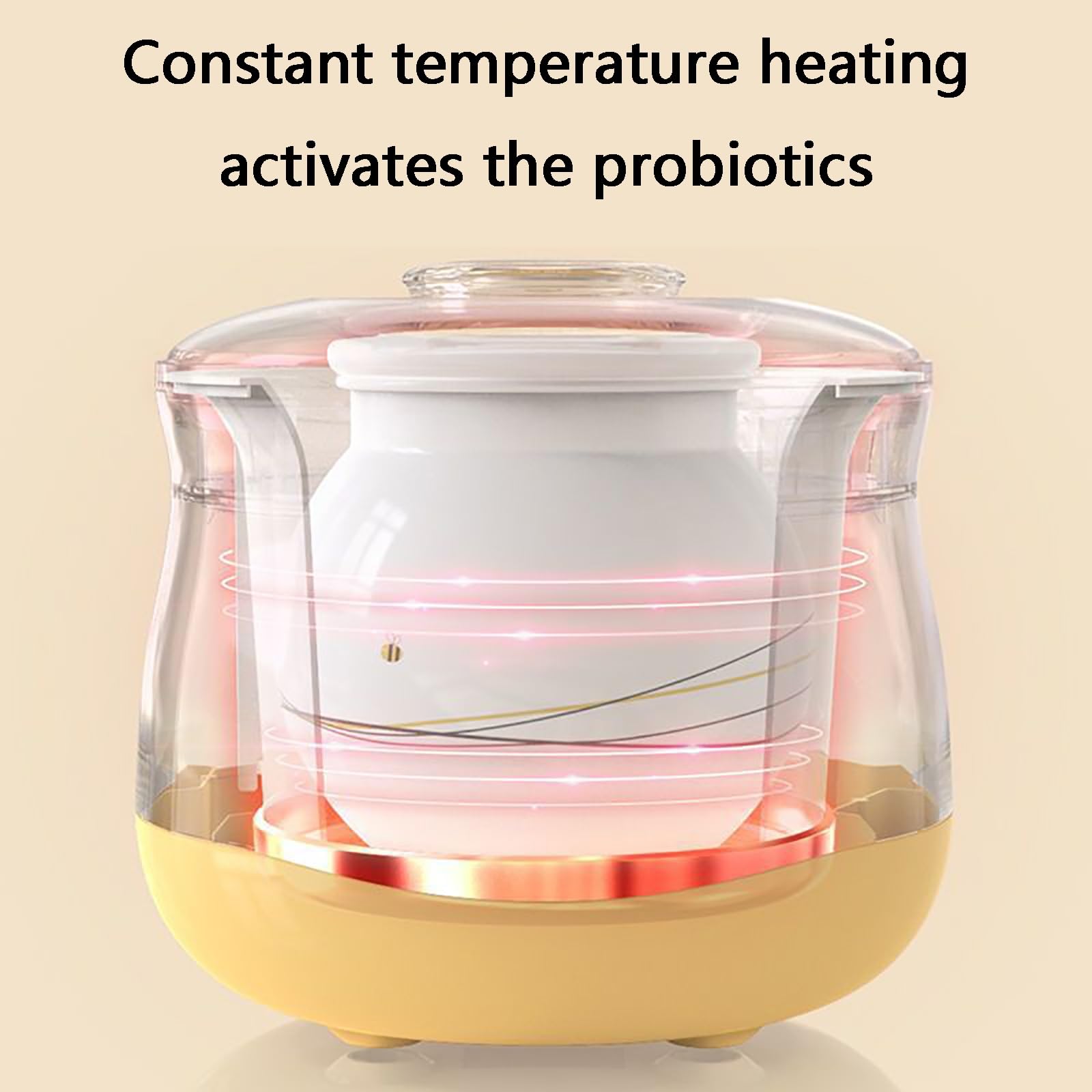 Yogurtiera, Con vaso in ceramica da 1 litro, riscaldamento a temperatura costante, facile pulire, adatto for l'uso familiare