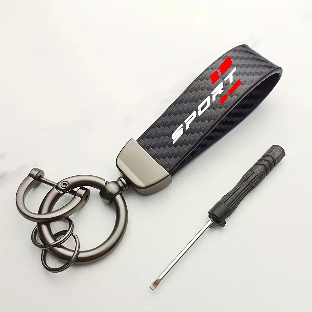 SHAOHUO Car Key Chain for BMW Mini Cooper S Coupe Jcw F56 F60 R50 R52 R53, Auto Keyring Keyfob Key Ring Keychain Keyholder Vehicle Key Loop Keytag Remote Strap Organizer Fob