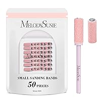 Vista 17 de MelodySusie 50 Pcs Nail Drill Bits Small Sanding Bands with 3.1mm Mandrel Bit, 120 Medium Grit Nail File for Acrylic Nails Gel Manicures and Black