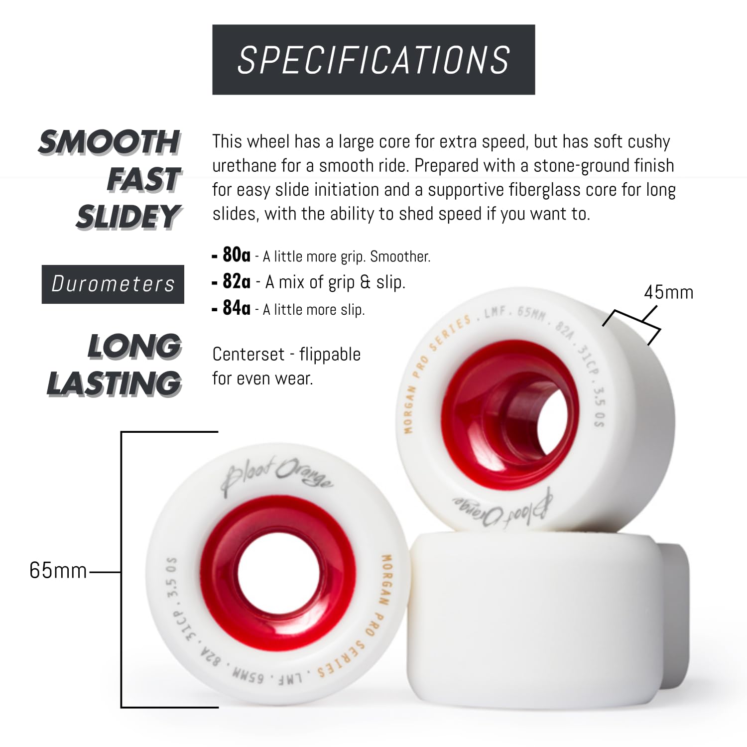 BLOOD ORANGE MORGAN 65mm 82a ロンスケ Blood Orange MAROON SMOKE CORE Liam Morgan 82a 65mm