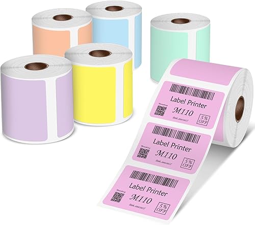 Phomemo Papel de etiqueta M110, etiqueta autoadhesiva cuadrada multiusos, etiqueta autoadhesiva cuadrada para impresora de etiquetas M110 M220 M120