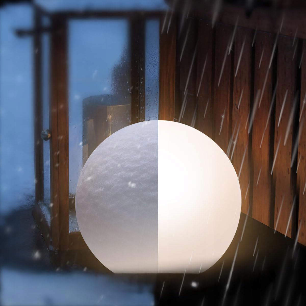 Kugelleuchte für Garten IP65-50 cm Kugel Außenleuchte Optik - E27 230V - winterfest - Erdspieße, austauschbare Lichtquelle, Weg- und Gartenbeleuchtung (Ø 50 cm)