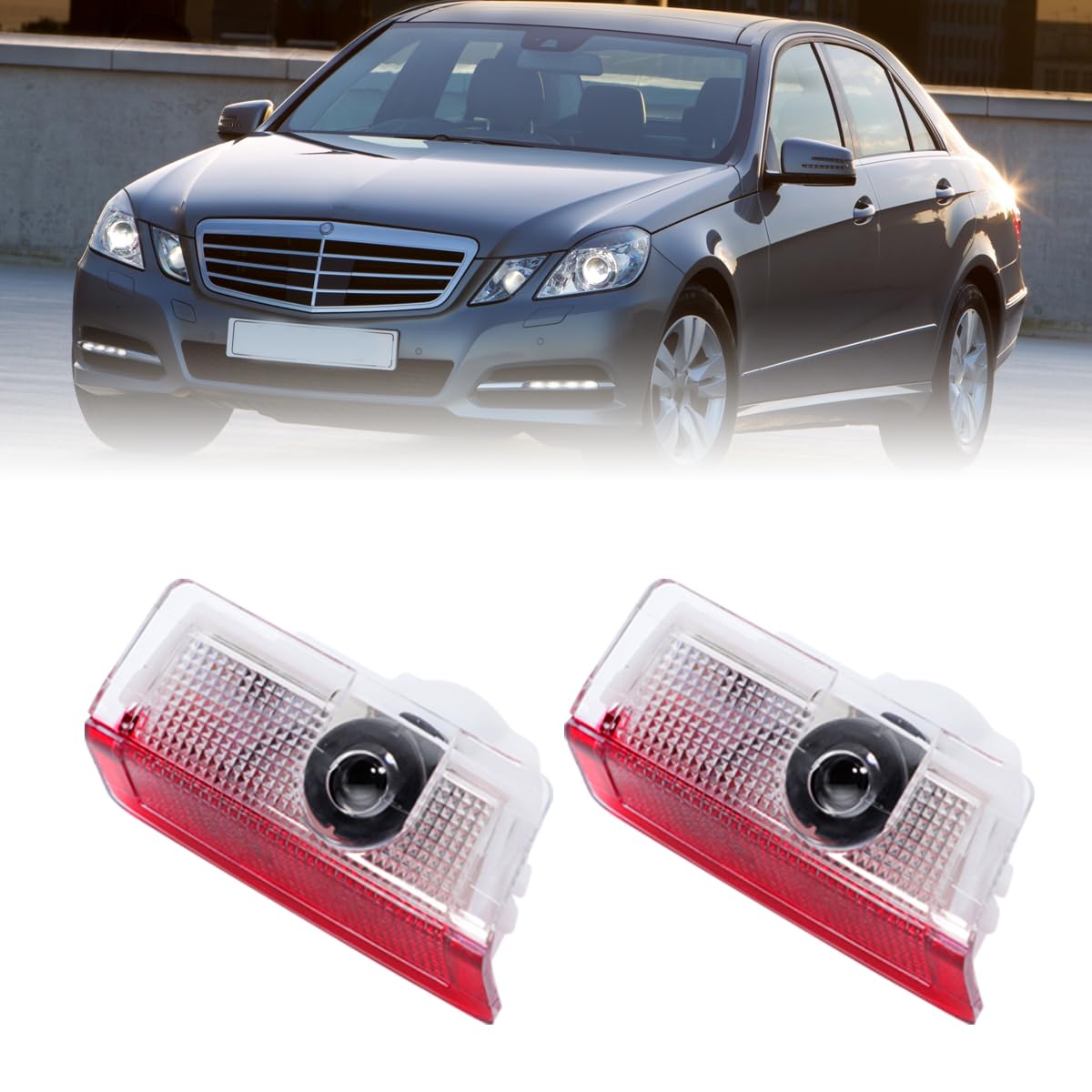 4 Proiettori LED Per Portiere Mercedes - Logo Con Illuminazione Sottoscocca, Compatibile Con Serie A/B/C/E/G/AMG - Foto 3