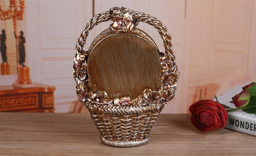 Table Clock and Shelf Clock Mantel/Mantle Rhythm Quartz Clock Resin Living Room Desk Shelf Clocks Flower Basket Decoration