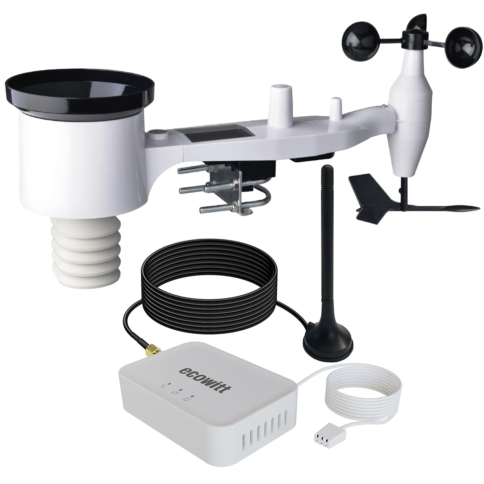 Ecowitt Estación meteorológica inalámbrica Wi-Fi - Estación meteorológica digital profesional con pantalla a color grande, sensor 7 en 1 para exteriores, sensor integrado para interiores, WS2910 — view 9