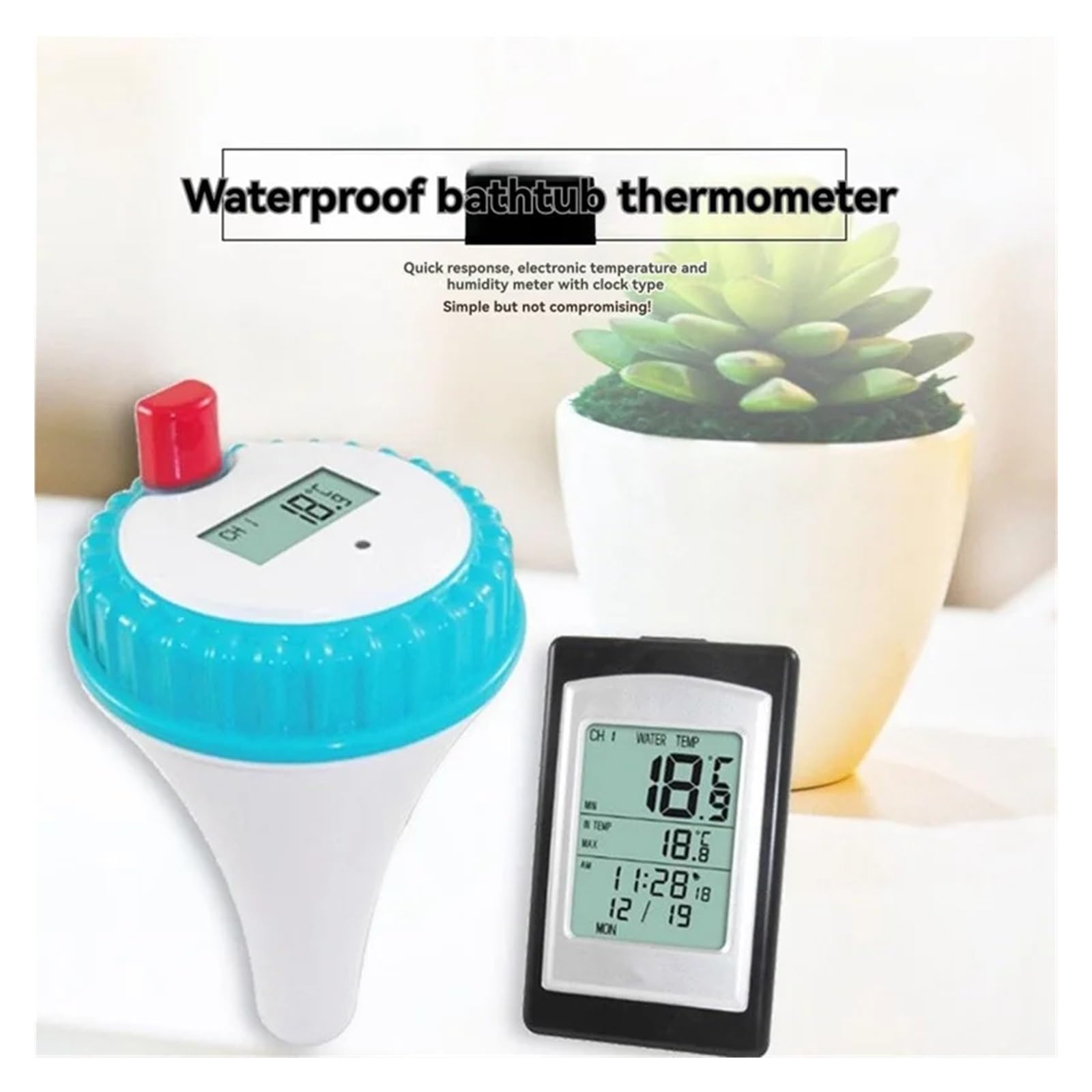 Termómetro digital flotante for piscinas, jacuzzis y acuarios