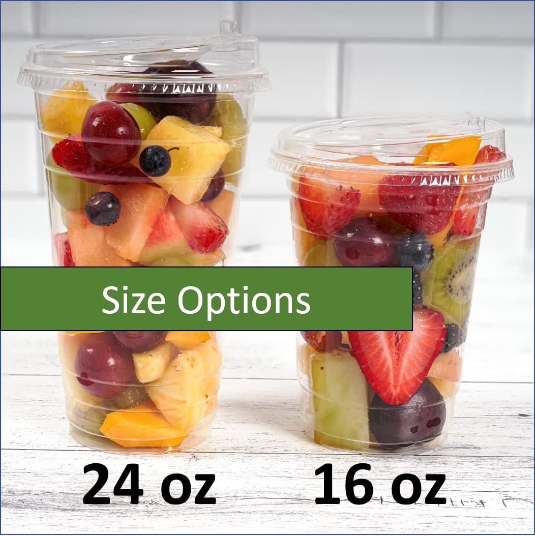 The blend friend [16oz, 50 pack] Compostable Cups with Lids – Eco plant based cups with strawless snap-fit sipper lids- Green Eco Friendly Alternative to Clear Plastic Cups with - Image 5