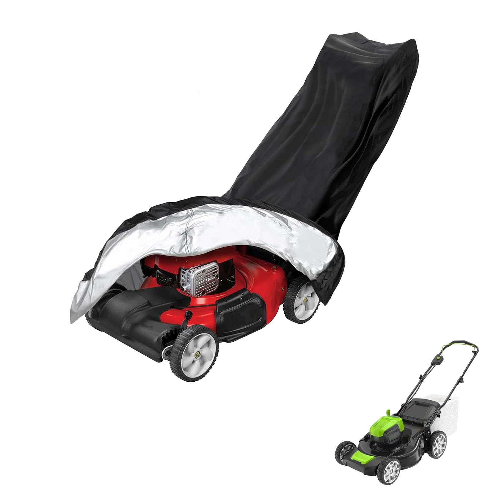 lawnmower cover Compatible with Greenworks MO40B410 ,waterproof and sun,suitable for indoor and outdoor use all year round, comes with a storage bag — image 1
