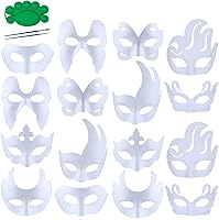 Vista 14 de Qavctw DIY White Masks Paper Cosplay Christmas Party Mask Unpainted Plain Craft Masquerade Masks