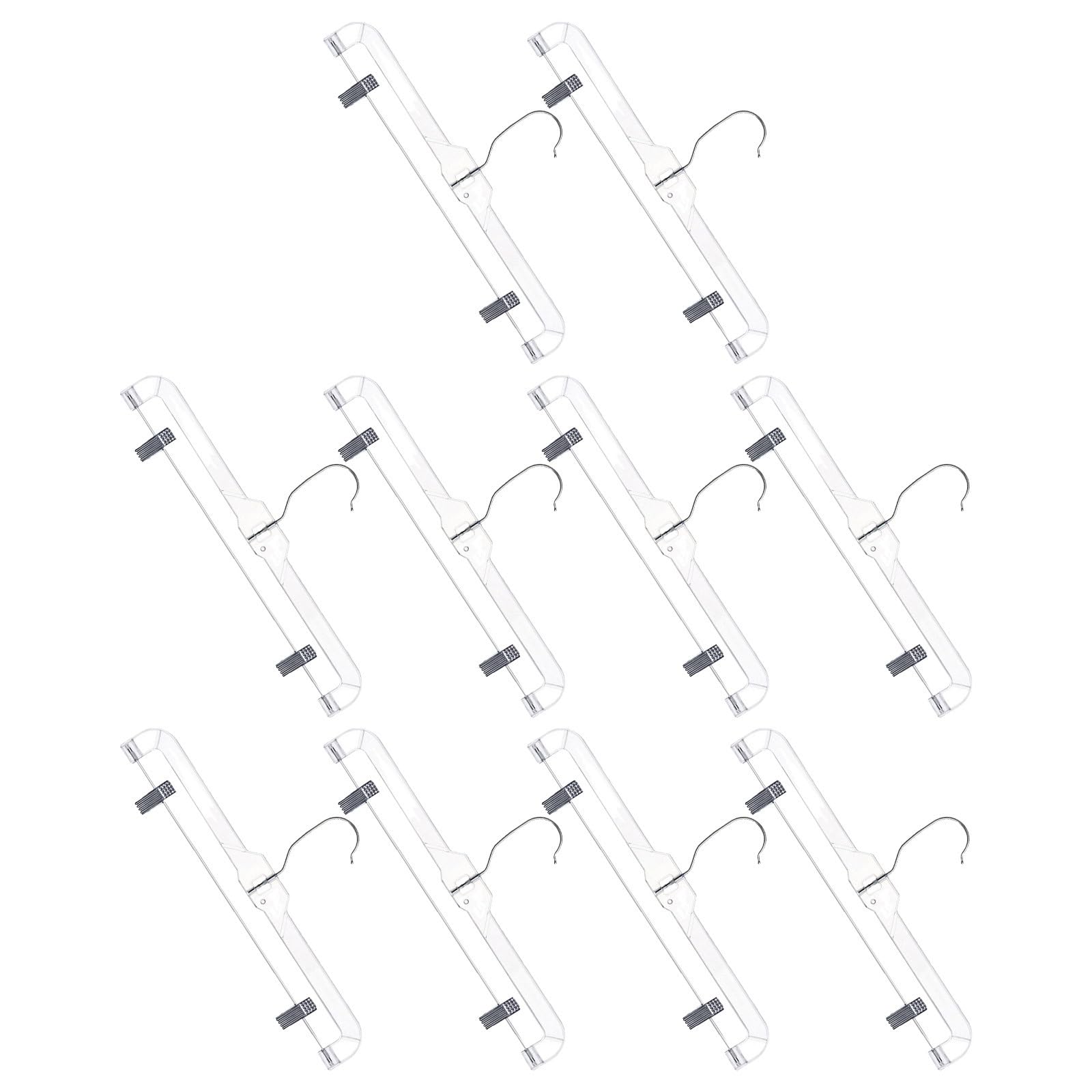 Perchas para Pantalones con Clip, 10 Piezas, Plástico y Hierro
