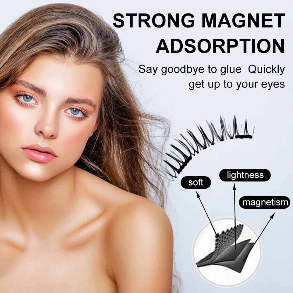 Magnetic Eyelashes, 1 Pair Fine Magnetic Eyelashes, Reusable Magnetic Eyelashes, Natural Look - Image 2