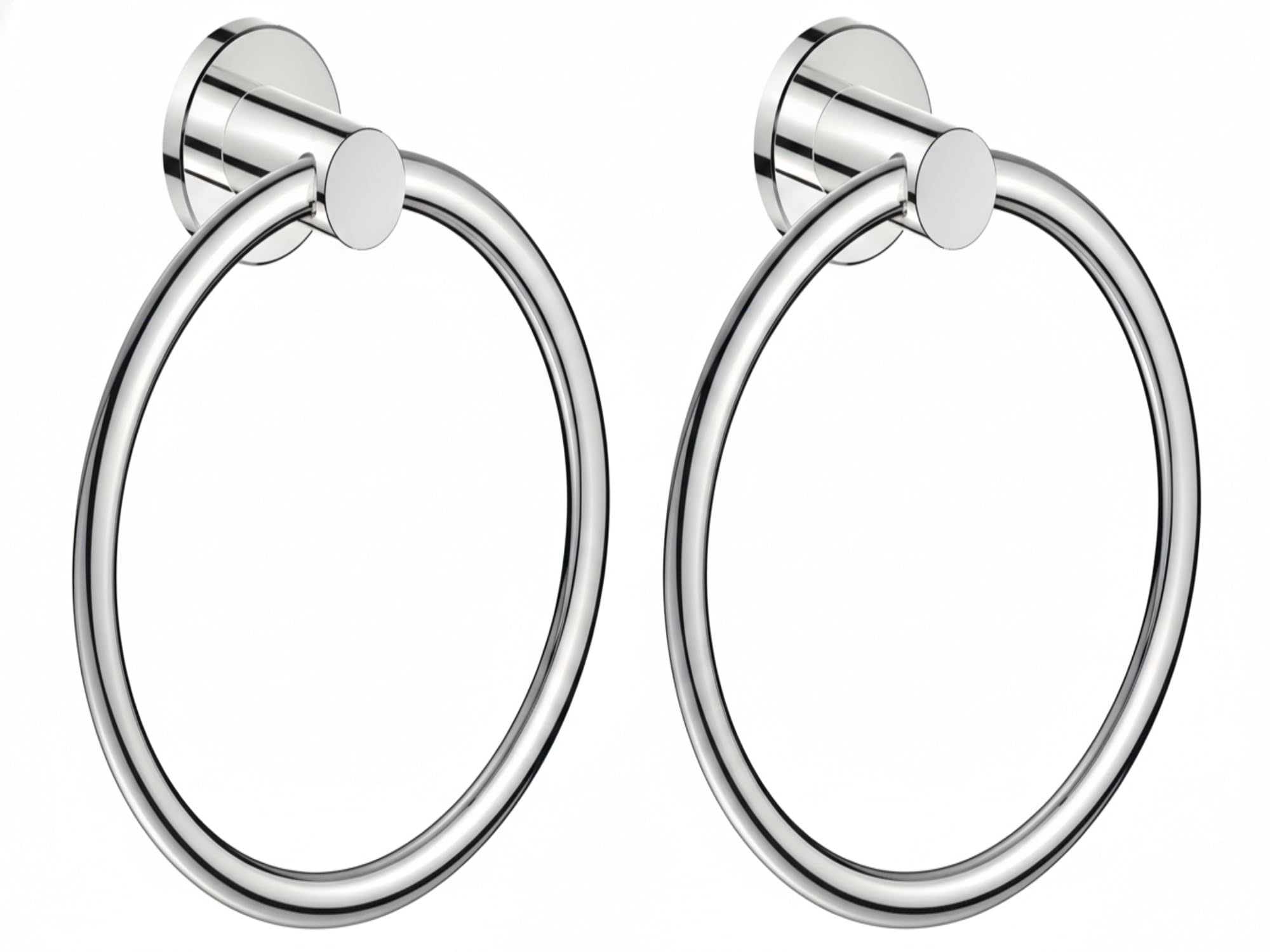 FORIOUS Towel Ring for Bathroom, SUS304 Stainless Steel, 2 Pack Chrome