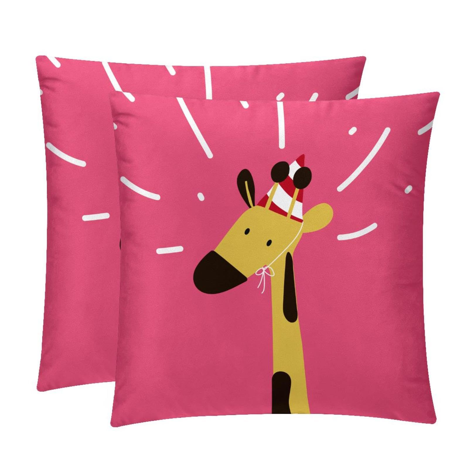 TDGKPZ Cute Deer Throw Pillow Covers 2 Pack Pillowcases Soft Cozy Pillow Cases For Couch Bed Sofa 50x50cm