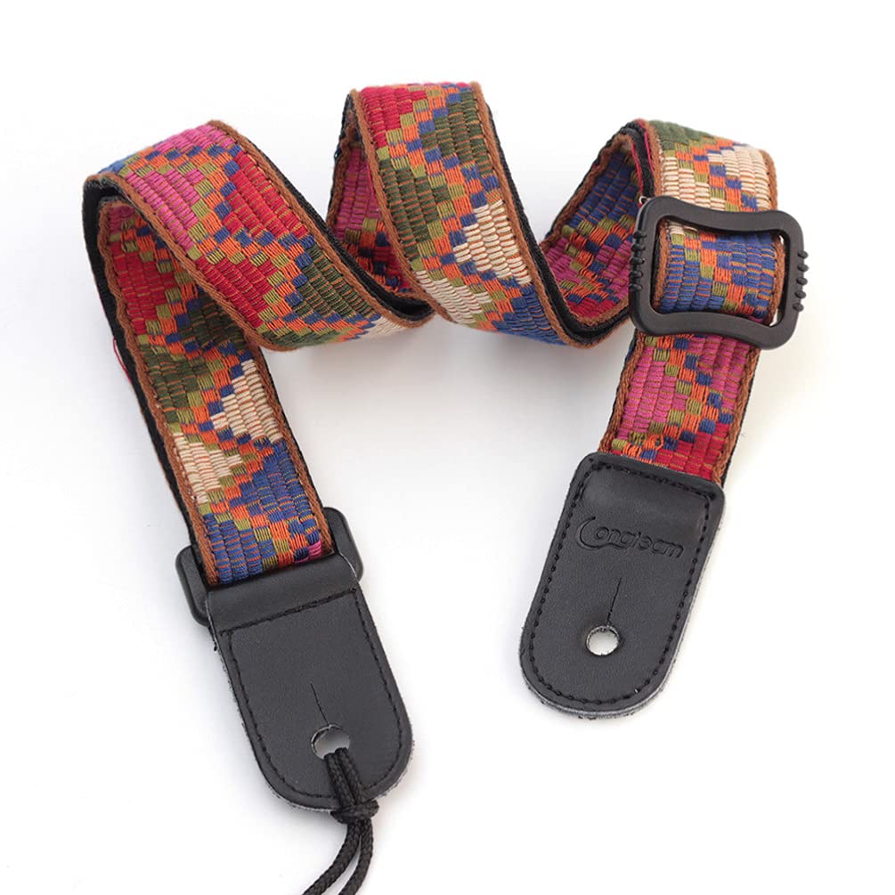 EXCEART Sangle de ukulélé hawaïenne vintage tissée Sangle d'épaule pour banjo Sangle réglable Sangle de rechange pour ukulélé banjo mandoline