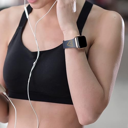 Miniatura 5 de WKC Correas compatibles con Apple Watch de 1.614 in, 1.575 in, 1.496 in, 1.654 in, 1.732 in, 1.772 in, silicona suave, patrón de corazón, impreso,
