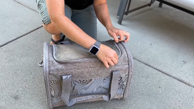 Cat Carrying Case - Pet Carrier Airline Approved, Protable and Breathable Pet Travel Carrier Removable Fleece Pad, Collapsible Cat Carrier Dog Carrier for Medium Cats Small Cats Dogs (17*11*11 grey) - image 7