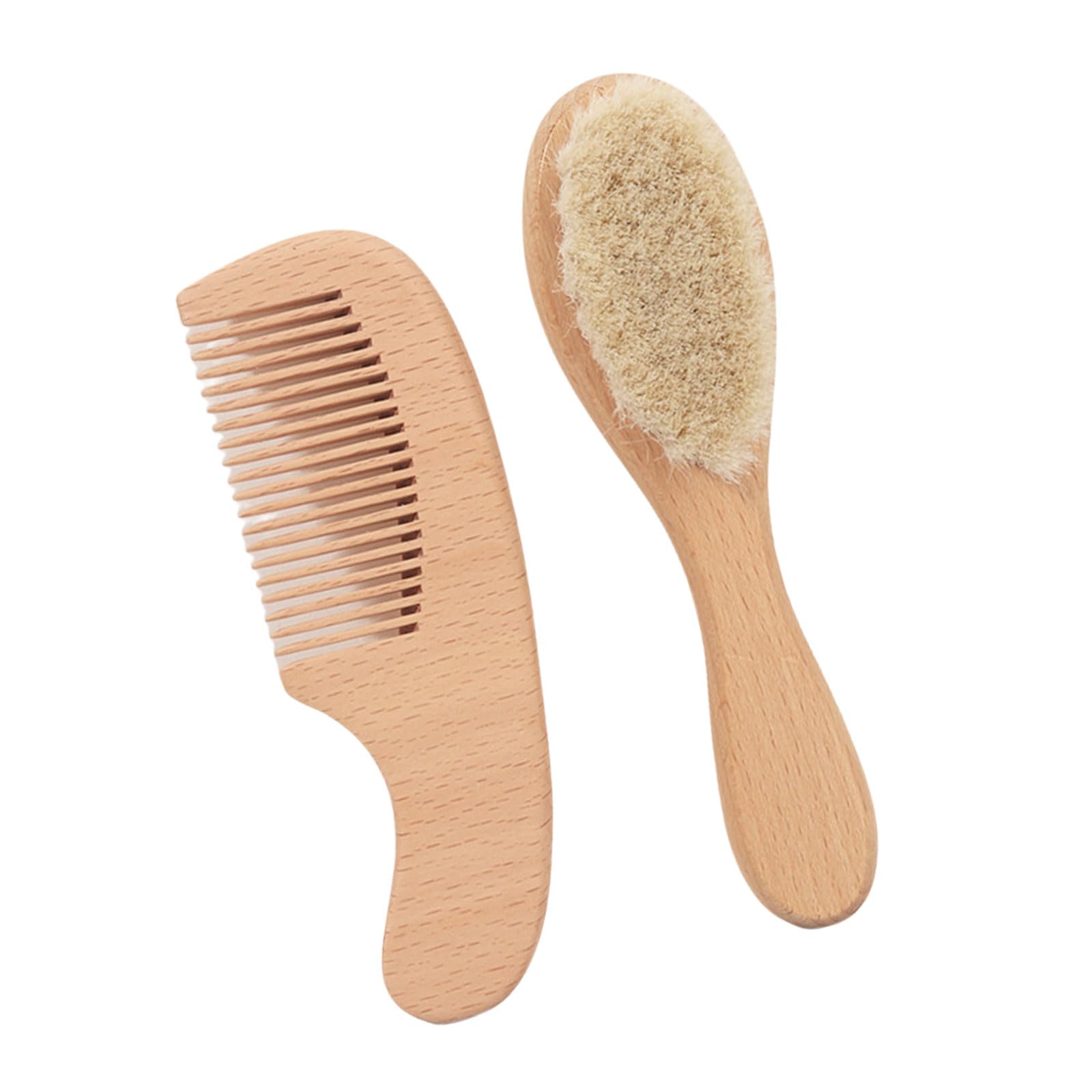 Newborn Baby Brush and Comb Set Soft Goat Bristles for Boys and Girls