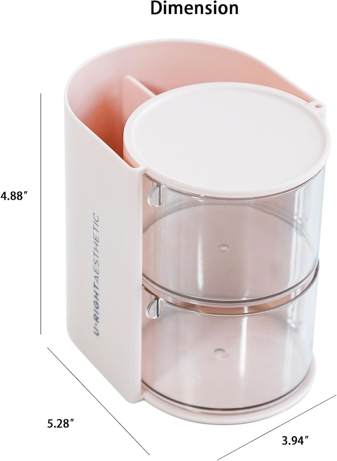 FABROK 2-Layer Hair Accessories Organizer with Hair Brush Holder, Pink