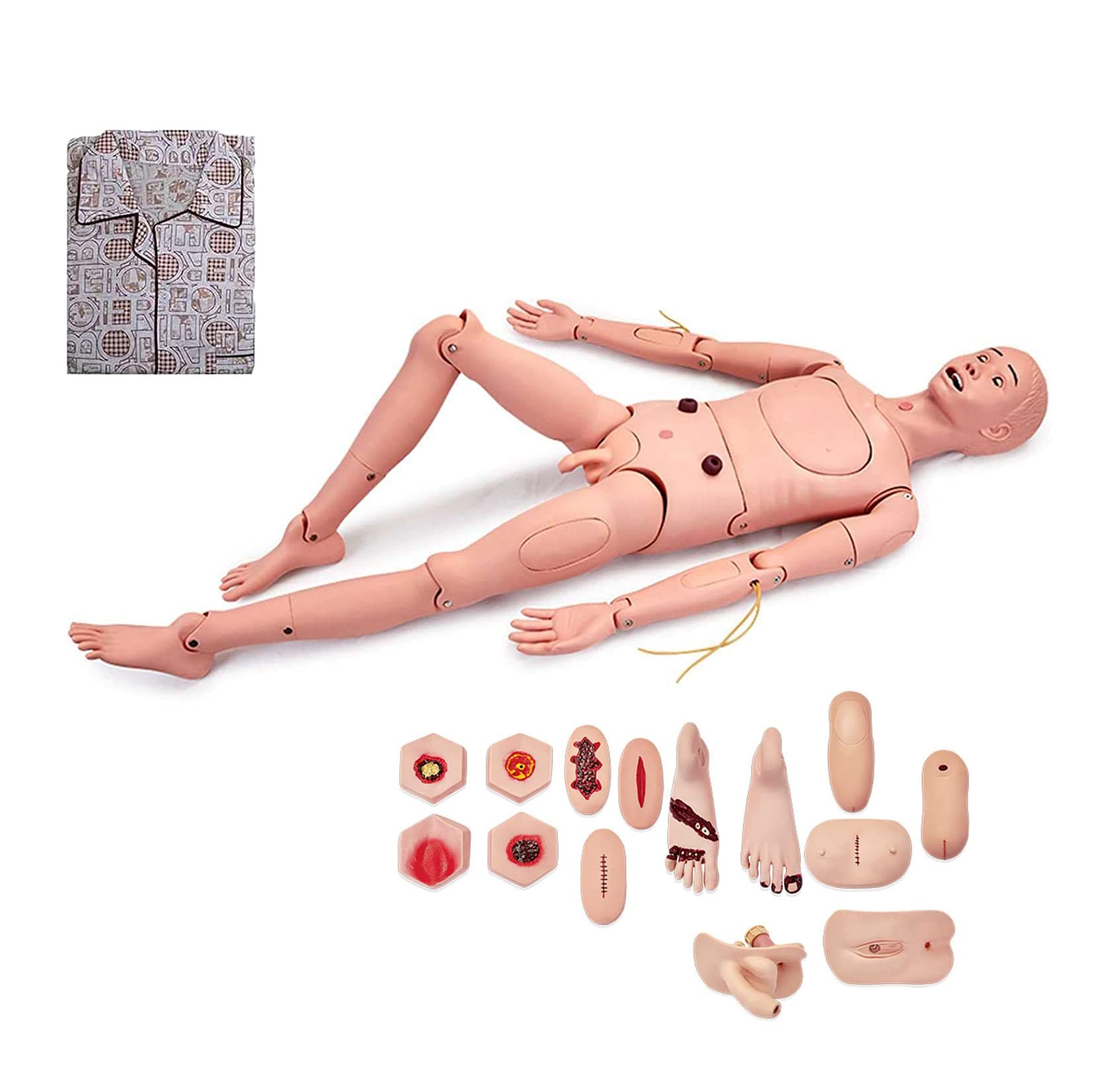 YNIYUJKL Nursing Mannequin,Medical Mannequin Nursing Skills Training Manikin 170Cm Multifunction Demonstration Mannequin Body For Teaching At School Of Nursing Education Patient Care W