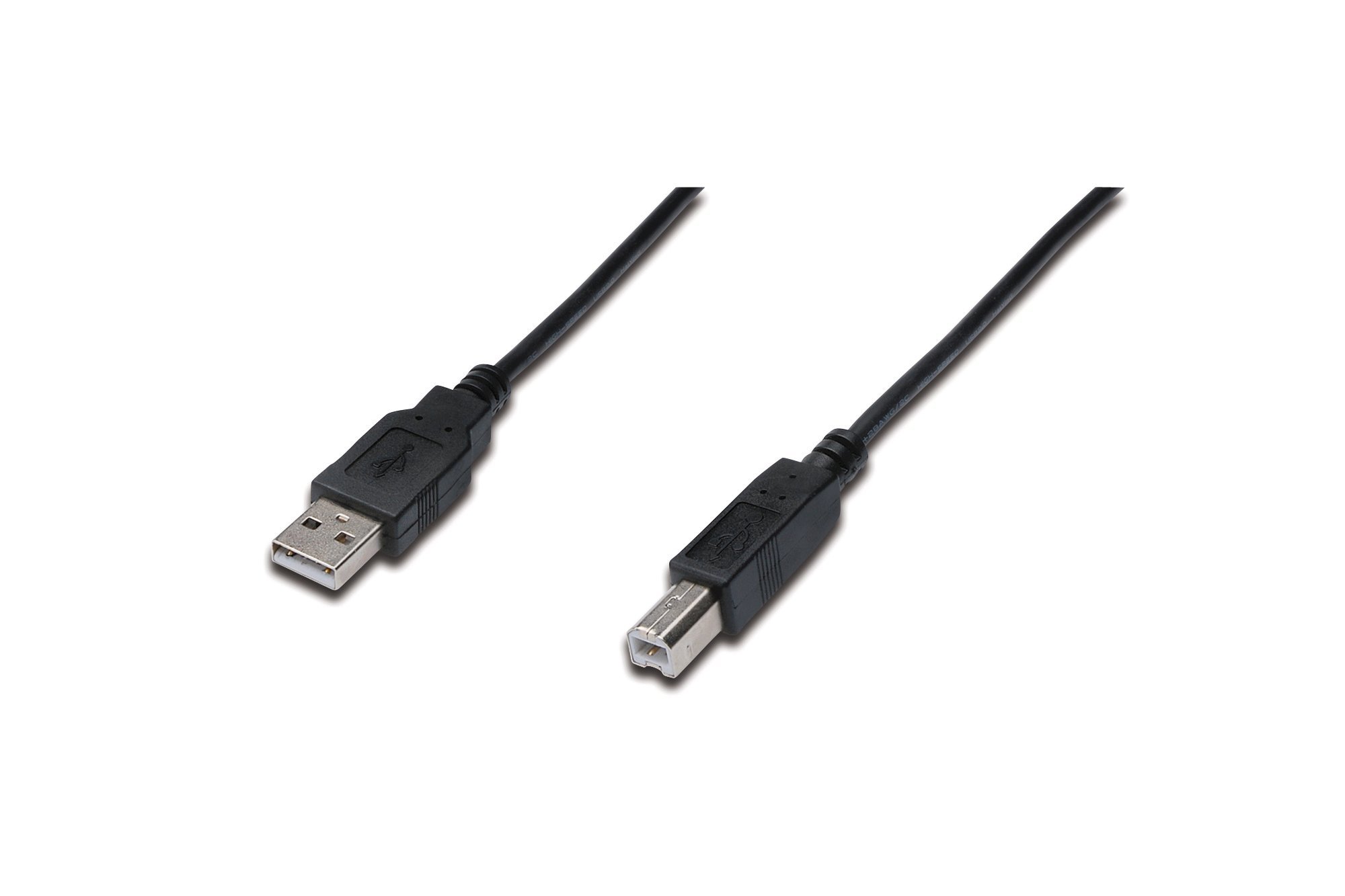 DIGITUS Cavo USB 2.0-1,8 m - USB-A a tipo B - 480 Mbps - Cavo di collegamento per computer, notebook, hub, stampanti - Nero