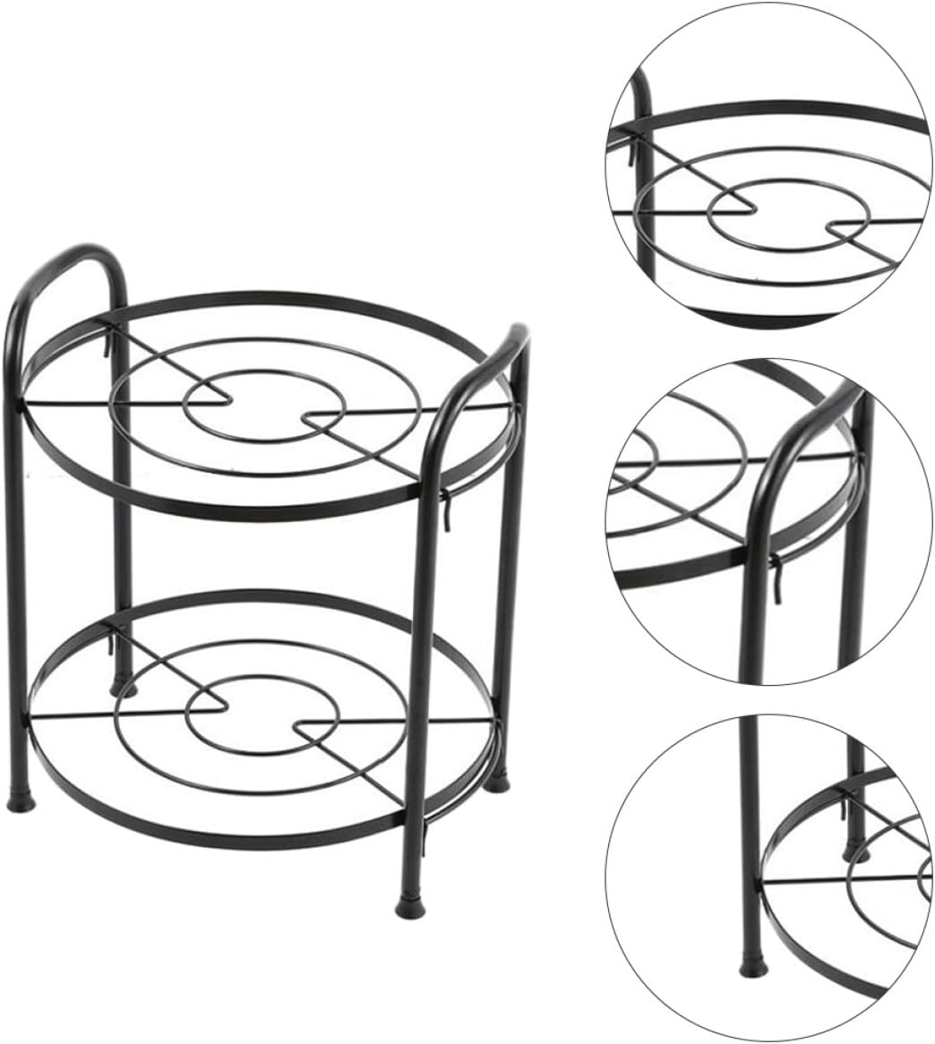 Two-layer Creative Kitchen Storage Shelf Multipurpose Floor Rack for Pots Pans and Bakeware Detachable Black Organizer with High Toughness Space-saving Home Kitchen Rack