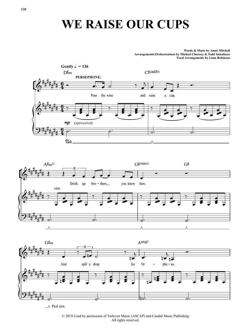 Hadestown - Piano, Vocal and Guitar