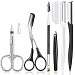 Eyebrow Trimmer Kit, 6 in 1 Eyebrow Scissors, Tweezer, Eyebrow Razor, Shaping Scissors & Brush for Women