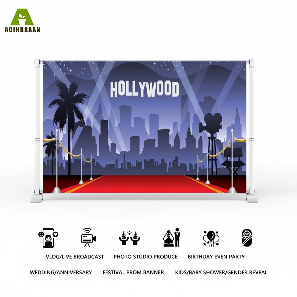 Aoihrraan 2,2x1,5m Red Carpet Event Backdrop VIP Celebrity Catwalk Spotlights Starry Sky City Night View Photography Background Awards Ceremony Stage Show Prom Party Decor Portrait Photo Studio Props - Image 2