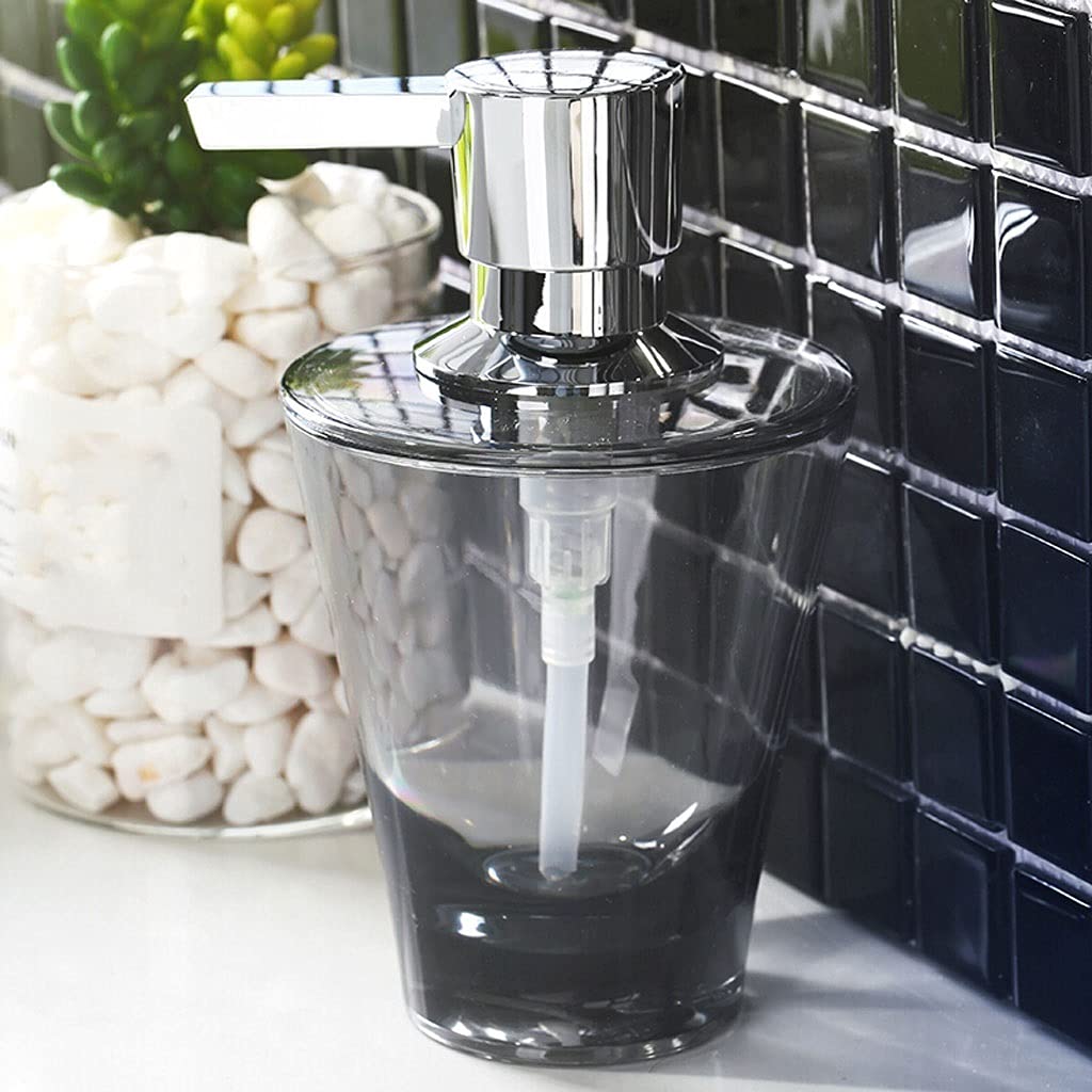 NEBE Dispenser Sapone Bagno Dispenser Sapone Cucina 200 Ml Acrilico Pressatura Bottiglia Trasparente Sapone Creativo Sapone Idraulico Sabot Bina Dosatore Detersivo Lavatrice(Purple)