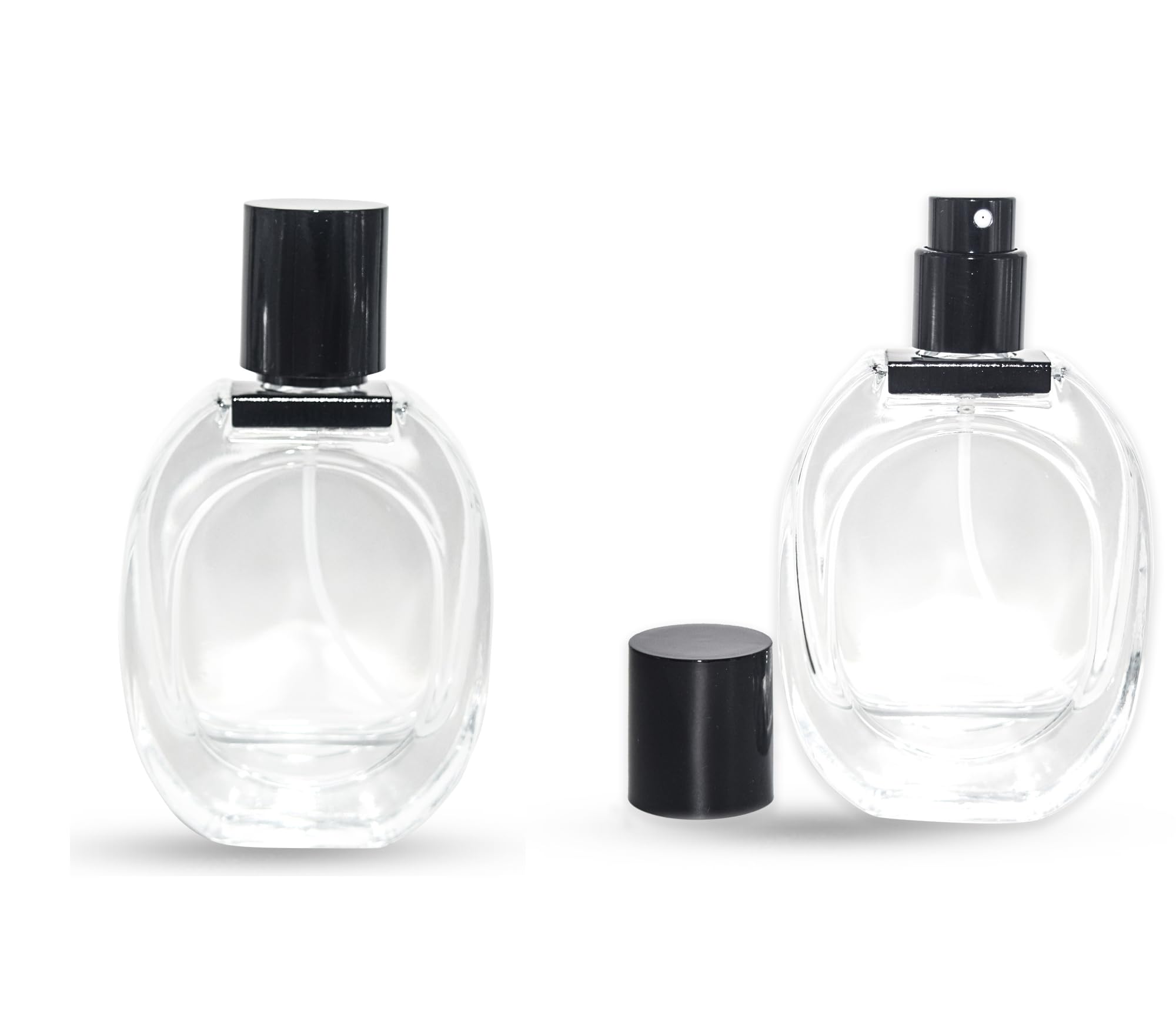 2pcs Unique 30ml Empty Clear Glass Delicated Perfume Decant Spray Bottles with Black Metally Pump and Unique Cap For DIY Perfume, Essential Oils, Rose Water, Travel Use-image-40