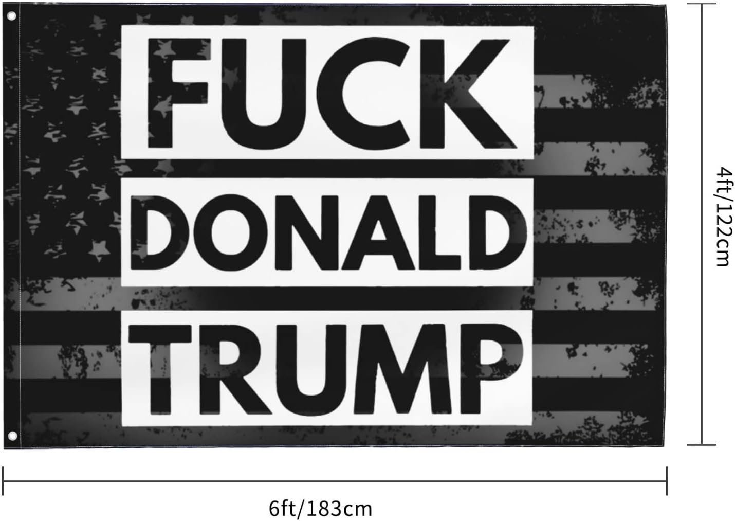 Fuck Donald Trump Flag 4X6 Feet - Vivid Color and Fade Proof - Outdoor Flag Garden Flag House Flag with Grommets