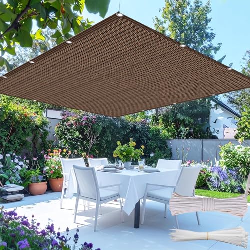 Voile d'ombrage 105x480 cm en HDPE marron résistant pour balcon