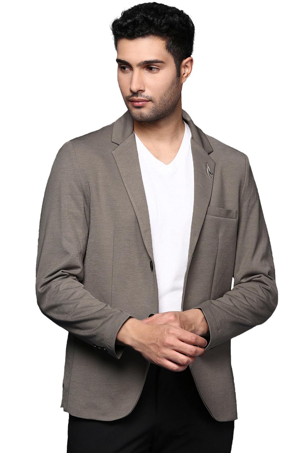 showoffff Men's Grey Solid Single-Breasted Blazer-EX-3008-2_Grey_XL-picture-15