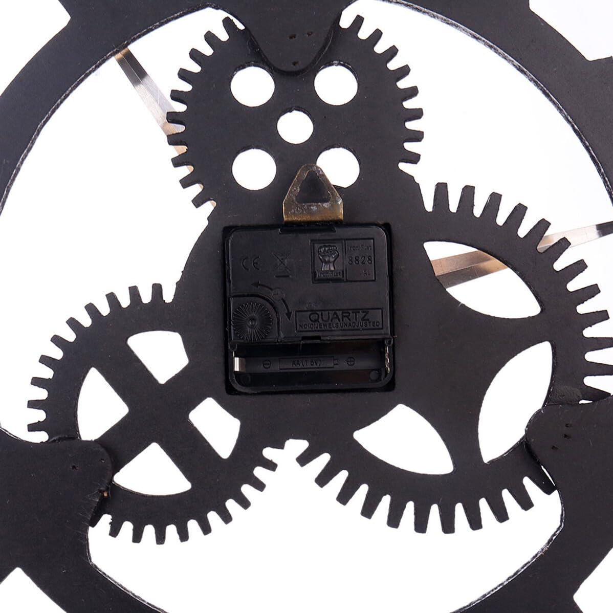DOITOOL Reloj de Pared Vintage de Madera Engranaje 3D, 40 Cm | Números Romanos Retro, Movimiento de Cuarzo Ultra Silencioso, Estilo Industrial para Hogar y Oficina