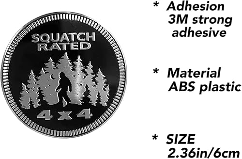 Miniatura 5 de Emblema de automóvil de 4 x 4 pulgadas, calcomanías 3D para insignias de automóvil compatibles con vehículos Jeep Wrangler, camiones, SUV