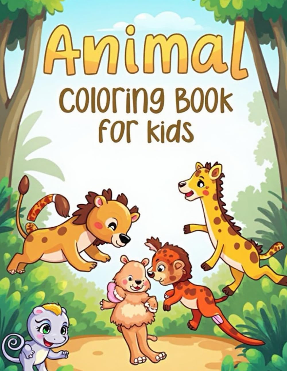 Animal Coloring Book for Kids: Cute and Easy Animal Coloring Pages for Fun Learning and Creativity