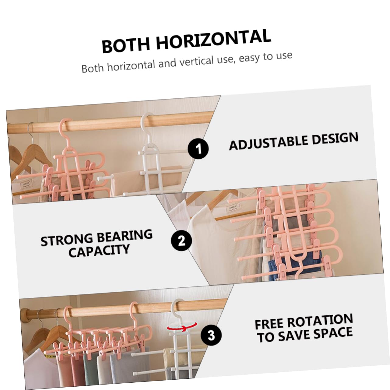 Cabilock Multifunctional Pants Hanger Rack for Closet Organization Sturdy Outdoor Clothes Drying Hooks for Space Saving Environmental Protection
